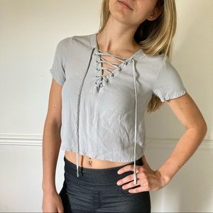 Grey Crop Top, Forever 21, Small